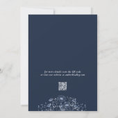 Foto QR-Code für Navy Blue Wildblume Save the Date Einladung (Rückseite)