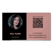 Foto QR-Code für Rosa und Schwarz Magnetische Visitenkarte (Vorderseite)