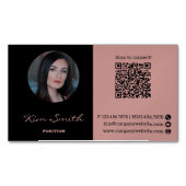 Foto QR-Code für Rosa und Schwarz Magnetische Visitenkarte (Vorderseite)