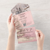 Foto QR-Code für Rosa Winterschnee Pine Tree All In One Einladung (Abreißen)