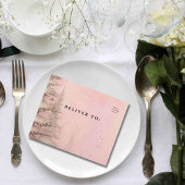 Foto QR-Code für Rosa Winterschnee Pine Tree All In One Einladung