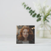 Foto QR-Code für Schwarz-Gold-Firmenlogos Quadratische Visitenkarte (Stehend Vorderseite)