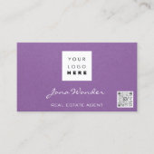 Foto QR-Code für Social Media-Logos Lila machen Visitenkarte (Vorderseite)