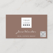 Foto QR Code für Social Media-Logos Rose Gold Visitenkarte (Vorderseite)