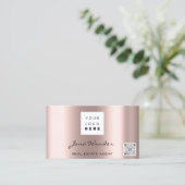 Foto QR Code für Social Media-Logos Rose Visitenkarte (Stehend Vorderseite)