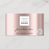 Foto QR Code für Social Media-Logos Rose Visitenkarte (Vorderseite)