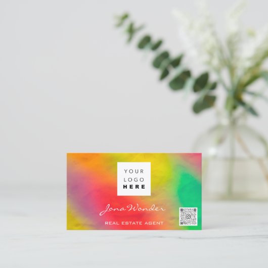 Foto QR-Code für Social Media-Logos Visitenkarte (Stehend Vorderseite)