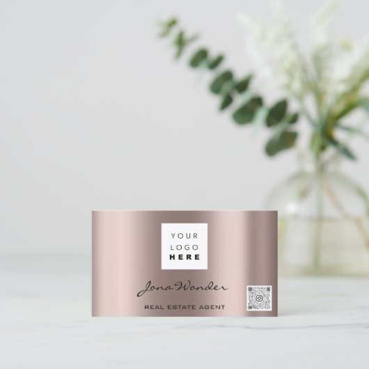 Foto QR-Code für Social Media-Logos Visitenkarte (Stehend Vorderseite)