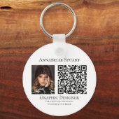 Foto-QR-Code Geschäft Unternehmen Groß Schlüsselanhänger (Vorderseite)