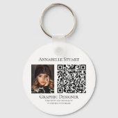 Foto-QR-Code Geschäft Unternehmen Groß Schlüsselanhänger (Rückseite)