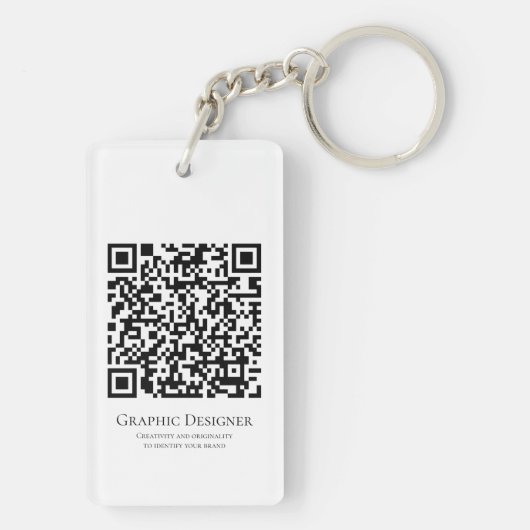 Foto-QR-Code Geschäft Unternehmen Schlüsselanhänger (Rückseite)