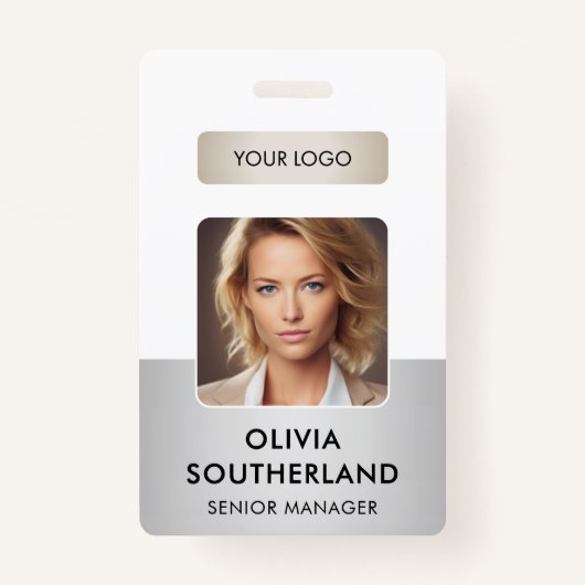 Foto QR Code Geschäftslogo Silver ID Ausweis (Vorderseite)