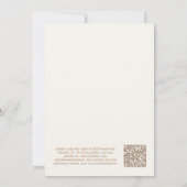 Foto QR Code Gold Creme Background Vellum Overlay Einladung (Rückseite)