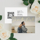 Foto QR Code Gold Foil Save the Date Karte