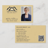 Foto QR Code Gold Real Anwesen Agent Visitenkarte (Vorne/Hinten)