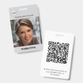 Foto QR Code Grau Logo Abzeichen für Mitarbeiter-I Ausweis (Front & Back)