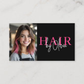 Foto QR Code Haarstylist Typografie Visitenkarte (Vorderseite)