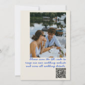 Foto-QR-Code Handgezeichnete blaue Kuchen-Schleife Einladung (Rückseite)