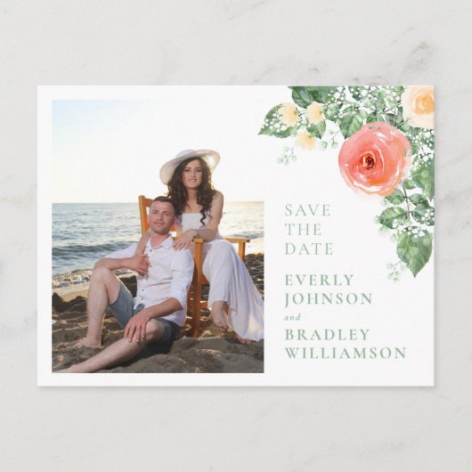 Foto QR Code Haushalt Save the Date Postkarte (Vorderseite)