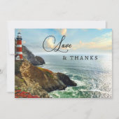 Foto QR Code Hochzeit des Küstenlichtthauses Dankeskarte (Vorderseite)