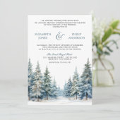 Foto QR Code Hochzeit des Winterschneewaldes Einladung (Stehend Vorderseite)