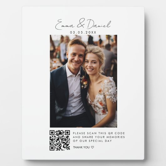 Foto QR Code Hochzeit Fotoplatte (Vorderseite)