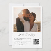 Foto QR Code Hochzeit von tropischen Wasserfarben- Einladung (Rückseite)