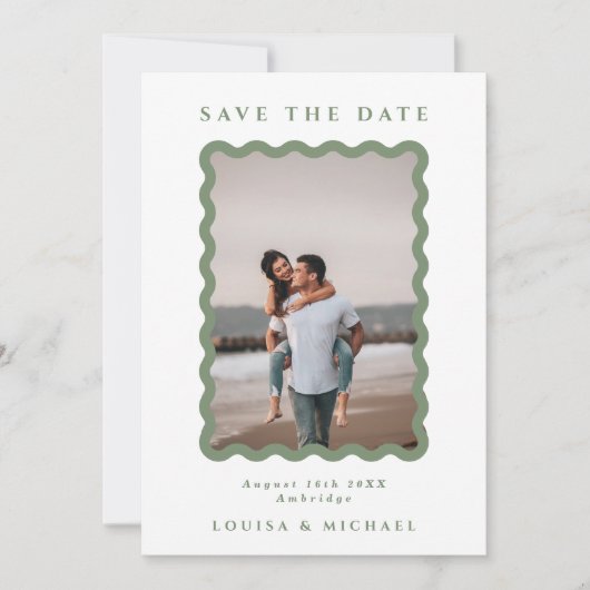 Foto QR-Code Hochzeitscodierung für den grünen und Save The Date (Vorderseite)