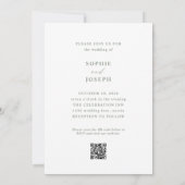 Foto QR-Code Hochzeitscodierung mit weißem und wei Einladung (Rückseite)