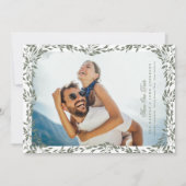 Foto QR CODE Hochzeitskamera Wreath Sage Green Fra Save The Date (Vorderseite)