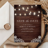Foto QR Code Hochzeitung von Holzbalken Save The Date