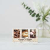 Foto QR-Code Kaffeeshop-Visitenkarte Visitenkarte (Stehend Vorderseite)