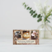 Foto QR-Code Kaffeeshop-Visitenkarte Visitenkarte (Stehend Vorderseite)