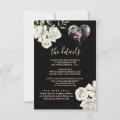 Foto QR-Code-Karte für Schwarz-Weiß-Hochzeiten RSVP Karte (Vorderseite)