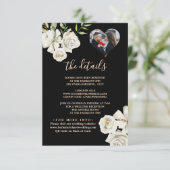 Foto QR-Code-Karte für Schwarz-Weiß-Hochzeiten RSVP Karte (Stehend Vorderseite)