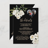 Foto QR-Code-Karte für Schwarz-Weiß-Hochzeiten RSVP Karte (Vorne/Hinten)