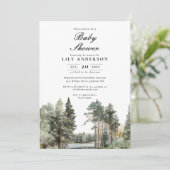 Foto QR Code Kinderdusche Wasserfarbe Lake Forest Einladung (Stehend Vorderseite)