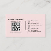 Foto QR-Code - Künstlerrosa Visitenkarte (Rückseite)