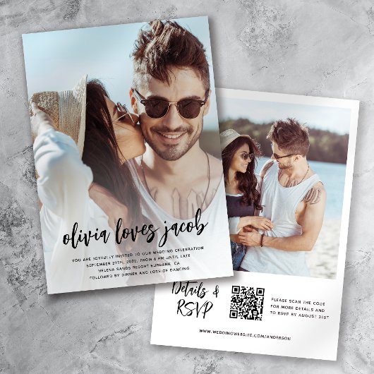 Foto QR Code Lässig Wedding Einladung