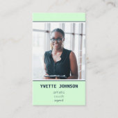 Foto Qr-Code-Logo Beruflich Minze Grün Visitenkarte (Vorderseite)