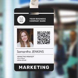 Foto QR CODE Logo Firmenmitarbeiter ID Ausweis