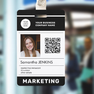 Foto QR CODE Logo Firmenmitarbeiter ID Ausweis