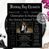Foto QR Code Minimalistisch Newspaper Wedding Prog