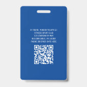 Foto QR Code Mitarbeiter-ID des Blue Trainer Logo Ausweis (Rückseite)