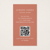 Foto-QR-Code Mode Terrakotta Visitenkarten (Rückseite)