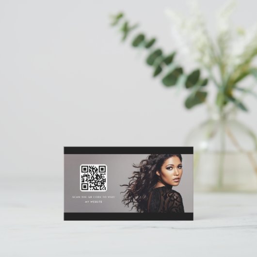Foto QR-Code-Modelmodell Visitenkarte (Stehend Vorderseite)