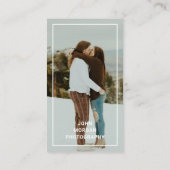 Foto QR Code Modern Logo Black Visitenkarte (Rückseite)