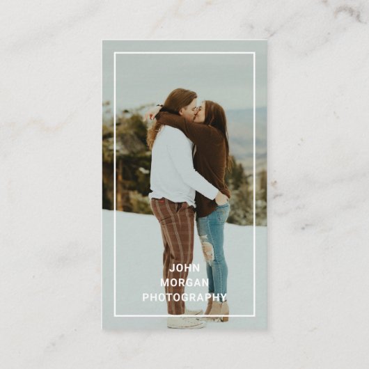 Foto QR Code Modern Logo Black Visitenkarte (Rückseite)