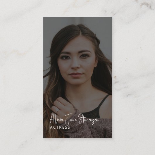 Foto QR CODE Moderne berufliche Schauspielerin Visitenkarte (Vorderseite)