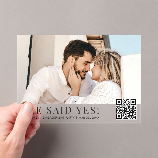 Foto QR Code Moderne Einsatzpartei Acryleinladungen (Insitu (Handheld))